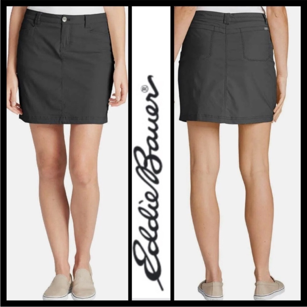 Eddie Bauer Women's Adventurer 2.0 Skort in Charcoal Size 10- Stretchy and light
